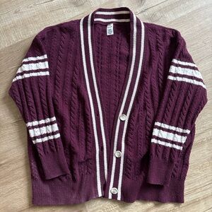 PINK Women's Burgundy Cardigan Sweater